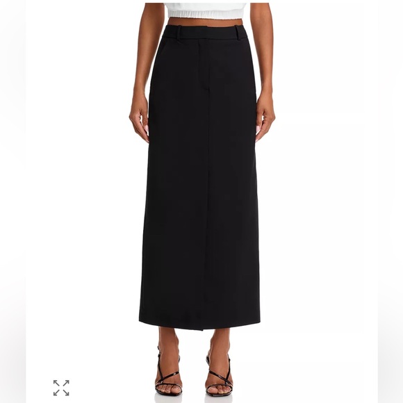 Veronica Beard Dresses & Skirts - Veronica Beard Maxine Black Wool Blend Front Slit-20” Midi Minimalist Skirt